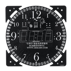 DIY RGB Round LED Electronic Clock Kit Music Alarm Clock with Housing Digital Tube Blue Red Green LED