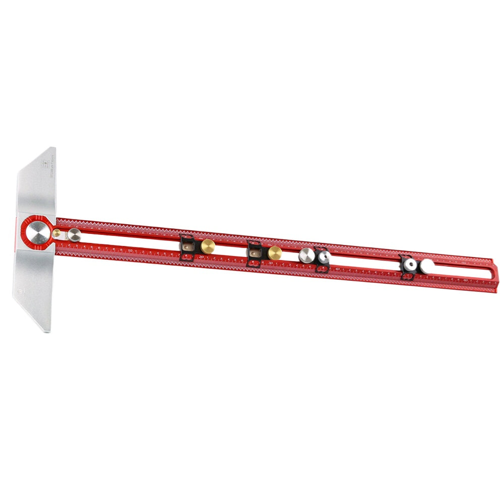 Hooked On Wood MT-2465 PRO Woodworking Scriber T Square Ruler - Aluminum Alloy, 650mm, Metric & Imperial