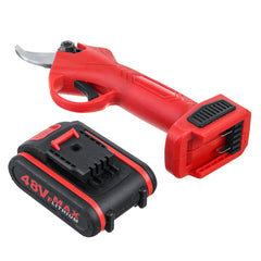 48VF 30mm Cordless Electric Pruning Shears Garden Pruner Scissors Branch Cutter