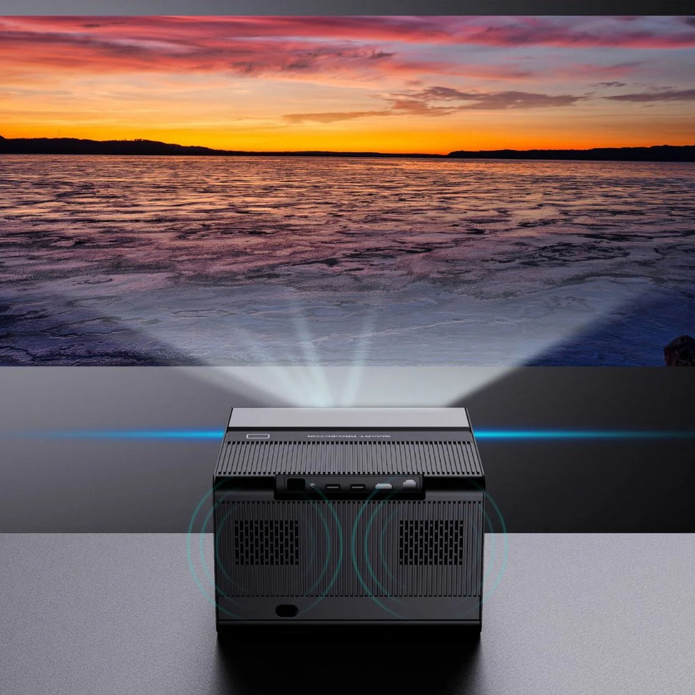 Android 12 LED Projector 800 ANSI Lumens 1080P 4K Support, WiFi 6, Dual 8W Speakers, Auto Focus, Keystone Correction, Portable Home Theater
