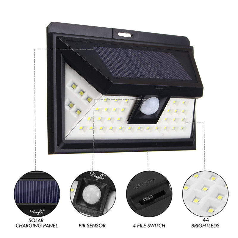 44LED Solar Power Light Motion Sensor Outdoor Security Lamp Garden 3 Modes  Waterproof IP65