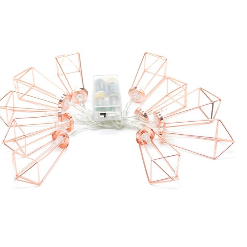 Battery Powered 1.8M/3.3M 10/20LEDs Metal Diamond Fairy String Light for Christmas Holiday Party