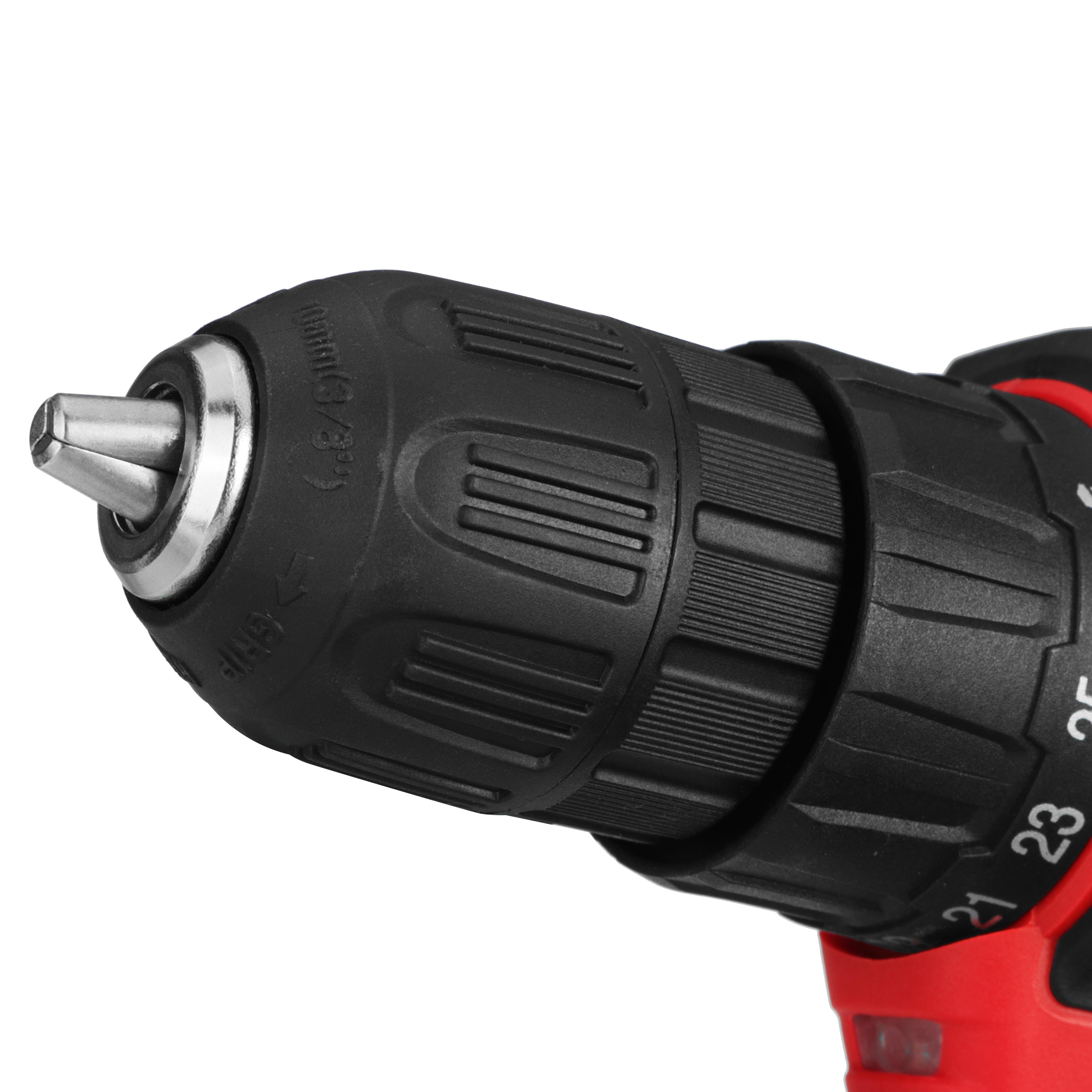 12V Cordless Electric Drill Power Drill Driver 2-Speeds with LED Lighting 1/2Pcs Battery