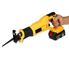 Cordless Electric Reciprocating Saw Variable Speed Metal Wood Cutting Tool W/ None/1/2pcs Battery & 4 Blades