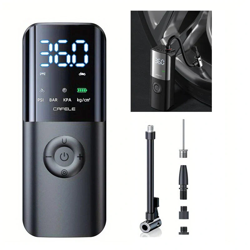 150PSI Wireless Air Pump 35W Power 4000mAh Battery Type-C LED Display 0.5KG Lightweight Mini Bike Pump for Car Bicycle Electric Scooter Basketball