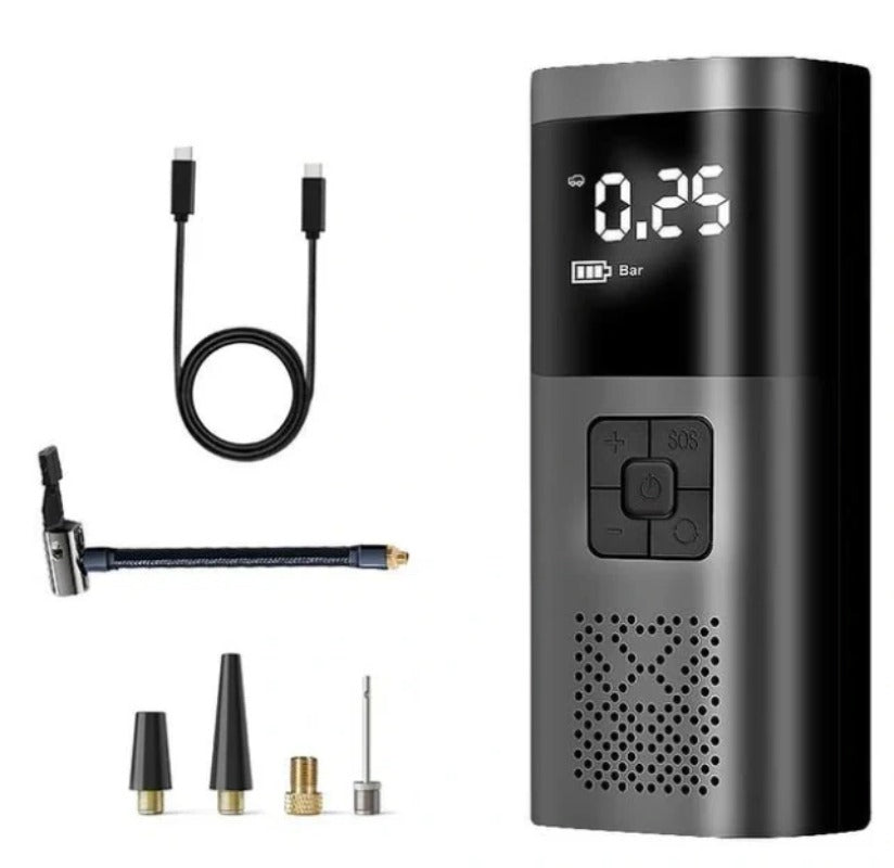 Bike Air Compressor Mini Electrical Air Pump with LED Lamp Power Bank Function Portable Wireless Tire Inflatable Pump Inflator