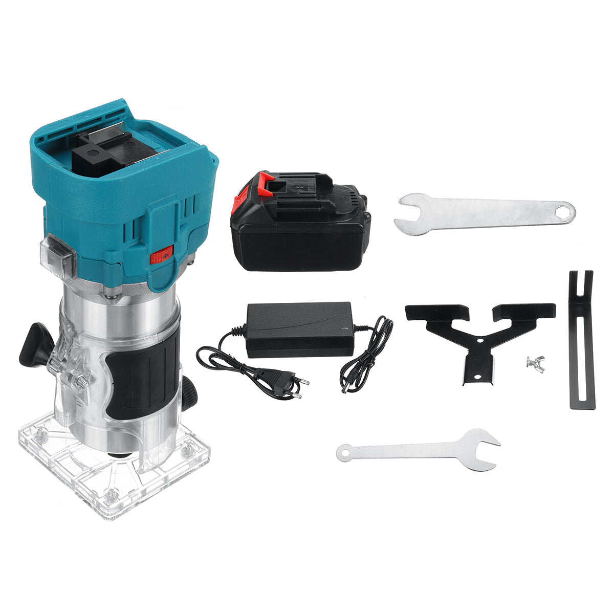 Electric Trimmer Brushless With 1/2 Battery Engraving Slotting Trimming Machine 30,000 r/min Wood Router Fit 18V Battery