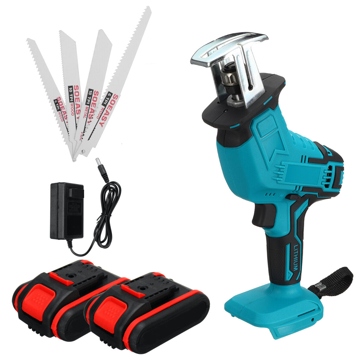 388VF Reciprocating Saw Wood Sawing Tool with Cutting Blades for Li-ion Battery