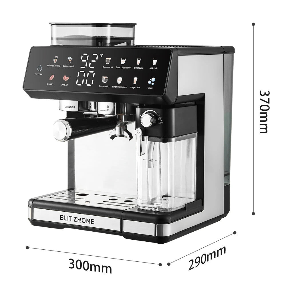 All-in-One Espresso Coffee Machine with Built-in Grinder Dual Boiler, Automatic Milk Frother Hot & Cold Brew Touch Screen