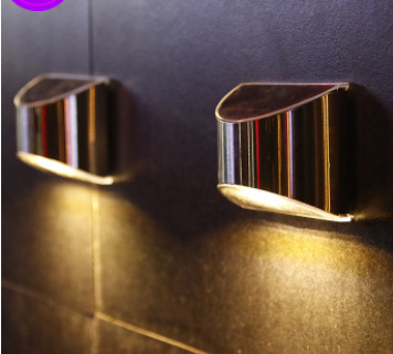 2pcs Waterproof Stainless Steel Solar Wall Lights Outdoor Fence Post Step Lights