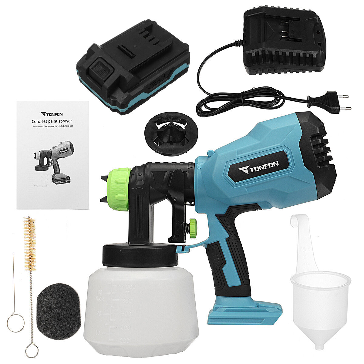 2200W 20V 1000ML Electric Spray Gun Household Sprayer Spray Paint With Li-ion Battery