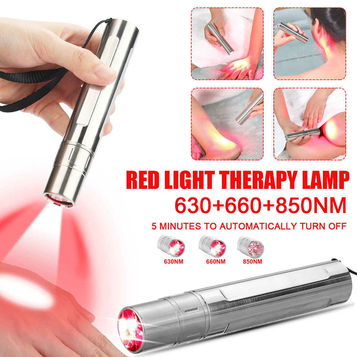 630NM 660NM 850NM USB Rechargeable Red Light Therapy Lamp Infrared Light to Relieve Joint Muscle Pain