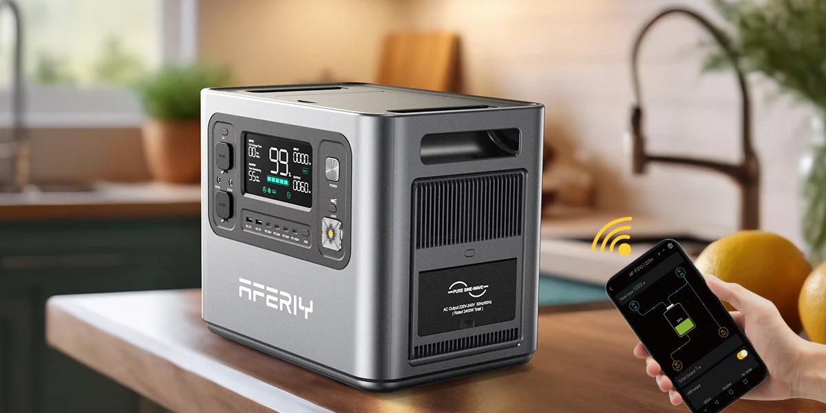 2400W 2048Wh LiFePO4 Portable Power Station with 2 x 200W Solar Panels, UK Plug, App Control & UPS for Camping & Home Backup