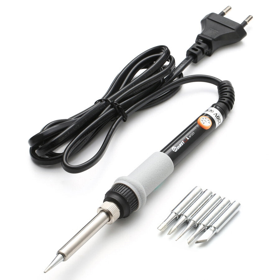 60W Adjustable Temperature Electric Solder Iron with 5pcs Solder Tips