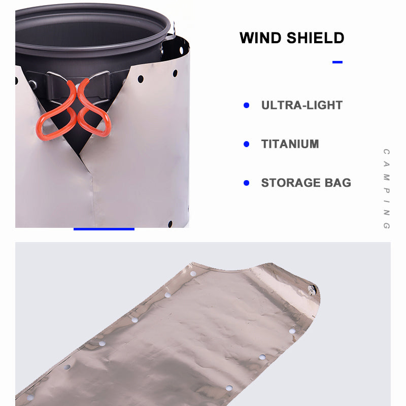 Titanium Ultra-light Wind Shield For Gas-burner Alcohol Stove Portable Folding Camping Equipment Outdoor Cooking Guard