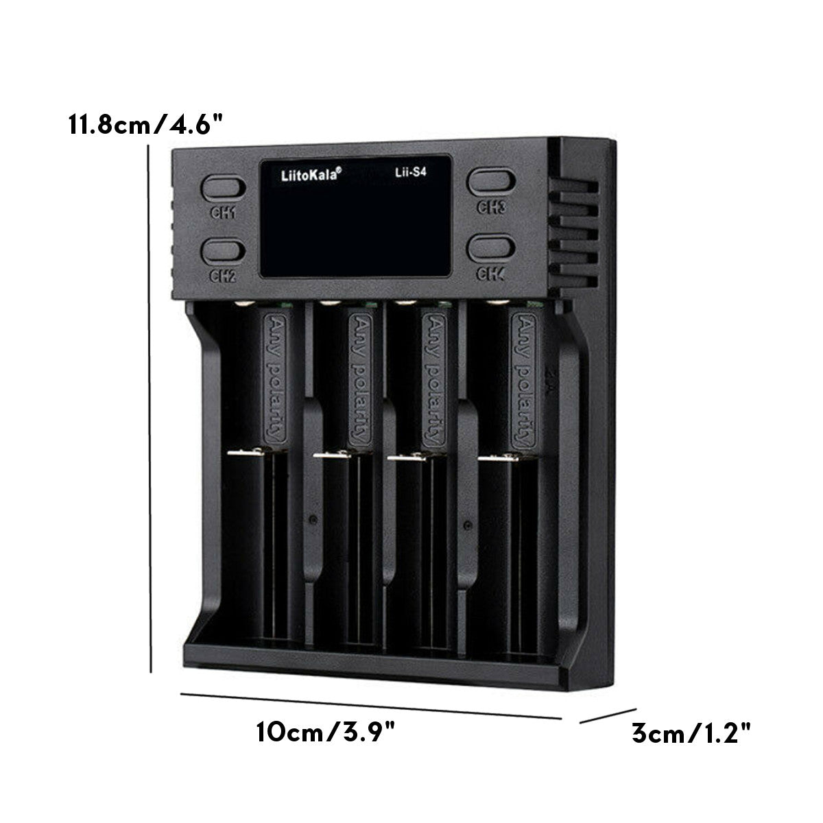 LCD Smart Battery Charger 4 Slot Charger for 18650 26650 18350 NiMH AA