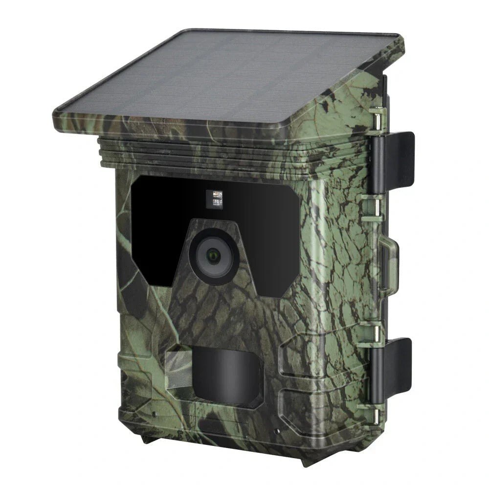 24MP 1080P Solar Panel Hunting Camera Outdoors IP65 Waterproof Infrared Night Vision Monitoring Wildlife Trap Trail Camera Video Photo Recorder Cam