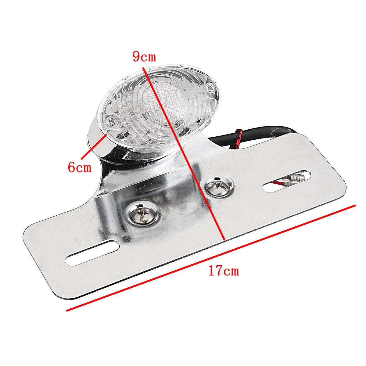 12V Motorcycle Rear Brake Stop Red Light License Plate Bracket Tail Lights Chrome/Black