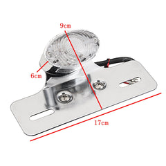 12V Motorcycle Rear Brake Stop Red Light License Plate Bracket Tail Lights Chrome/Black