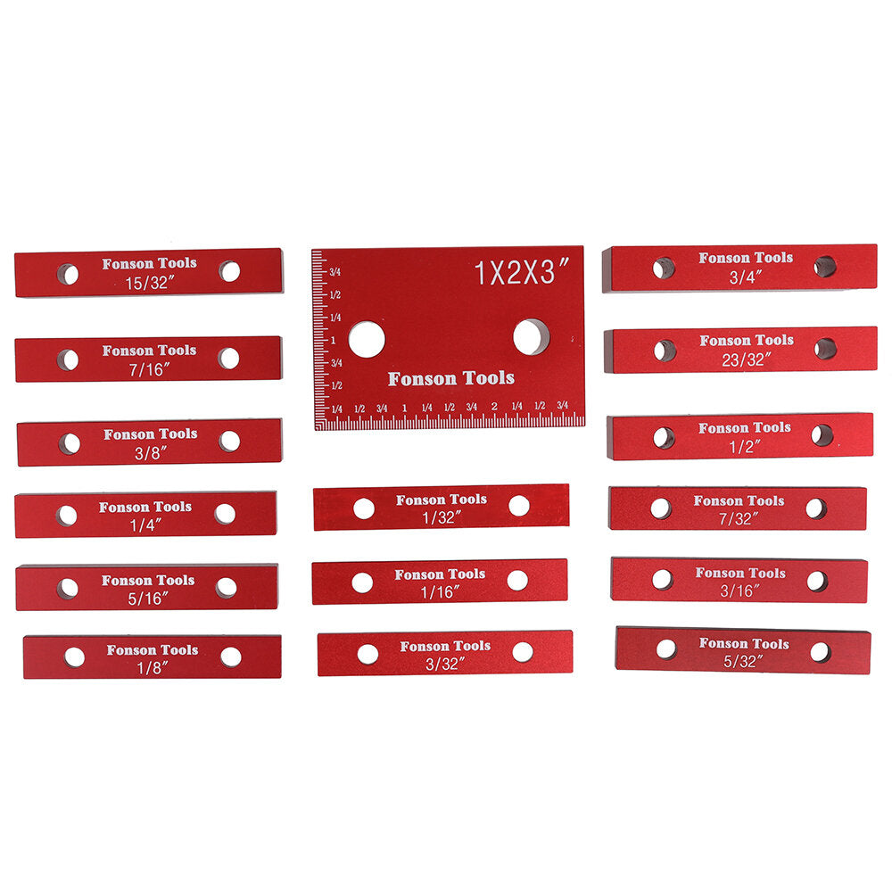 10pcs Metric Inch Woodworking Setup Blocks Height Gauge Precision Aluminum Alloy Setup Bars