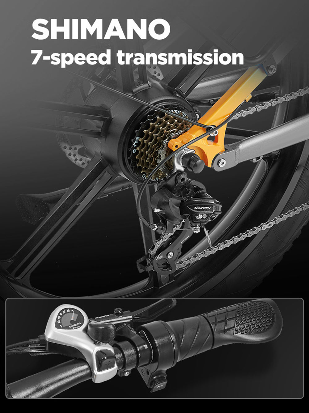 48V 20Ah 2*1000W Recommended Top Speed 25KM/H 26*4.0 Inch Electric Bike 40-90KM Max Range Max Load 200KG