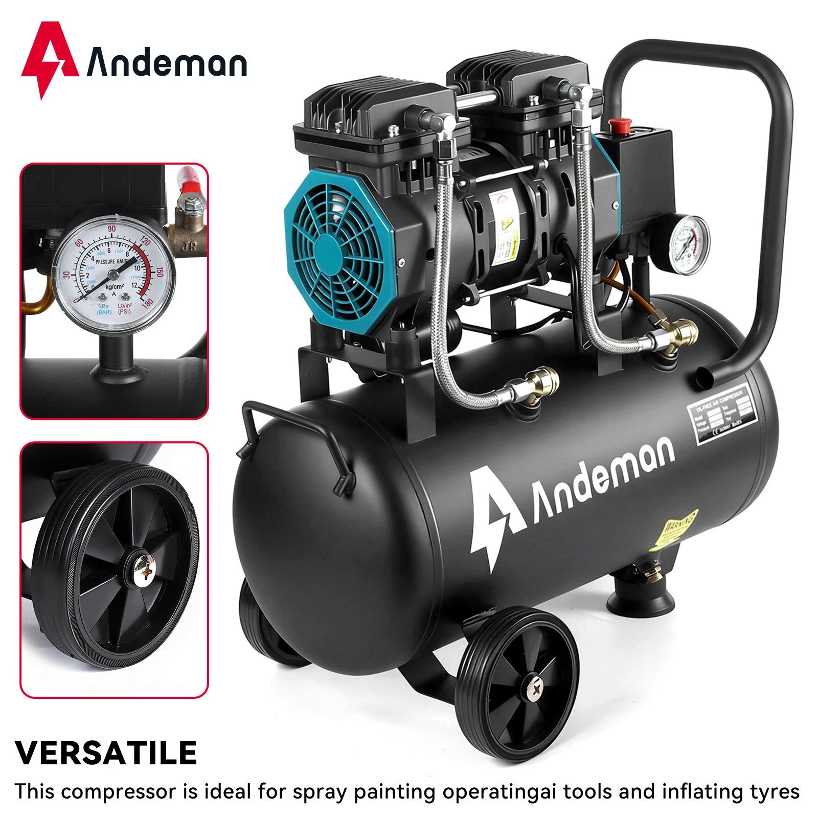 1200H-24 air compressor, oil-free, quiet, low-frequency 230V, 50HZ, 24L, 150W, custom model, high efficiency and low noise