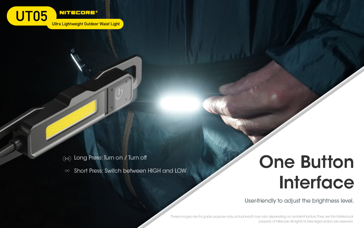 400 Lumens Waist Light 160 Flood Split Power Supply Lightweight Trail Running Lamp Outdoor LED Camping Light
