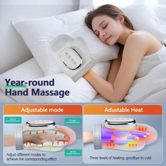 Hand Massager with Heat & Compression, Cordless Vibrating Gloves for Arthritis Relief, Portable & Adjustable Massage Therapy