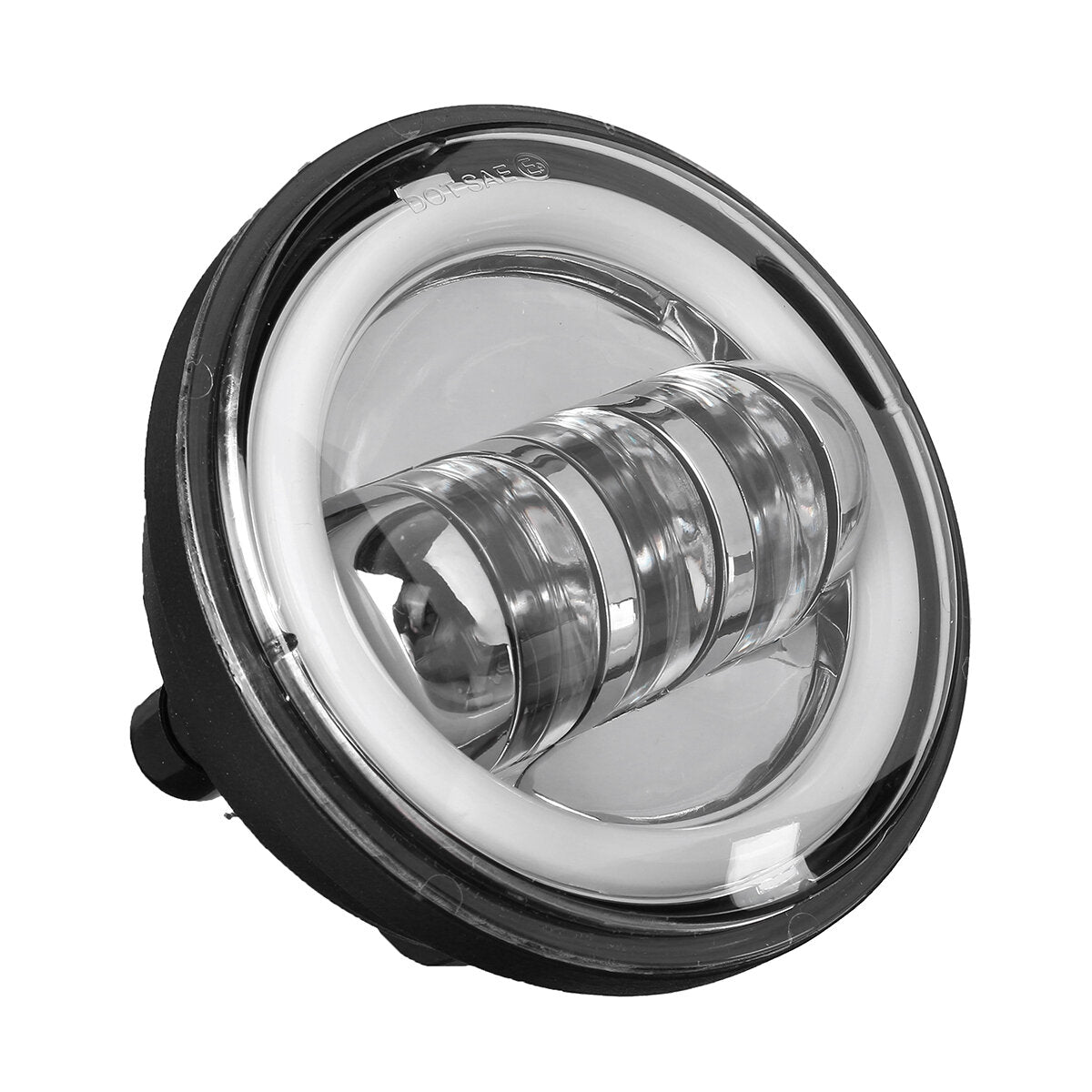 Motorcycle 7" LED Projector Headlight + 4.5" Passing Auxiliary Light With Aperture White And Yellow Bicolor