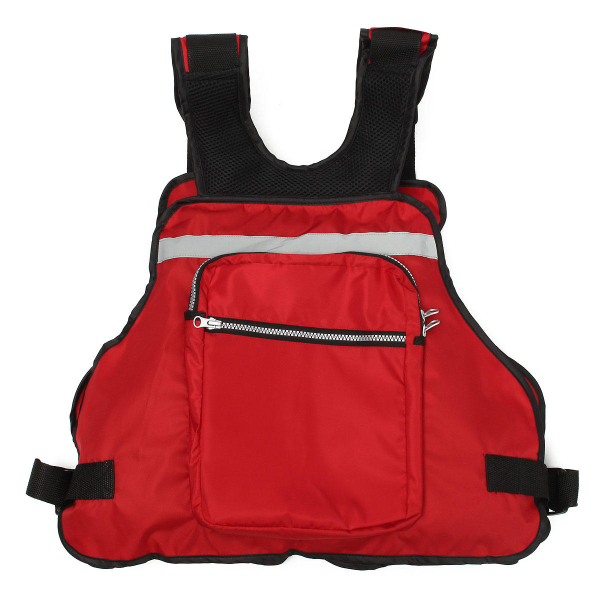 Adult Universal Fishing Life Jacket Sailing Swimming Buoyancy Aid Waistcoat Multi Pocket Reflective Stripe