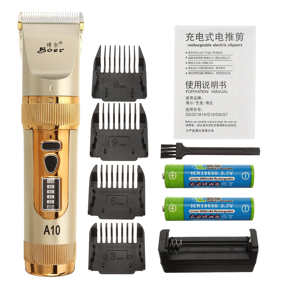 Electric Hair clipper Men Shaver Barber Trimmer Cutting Machine Kit Cordless