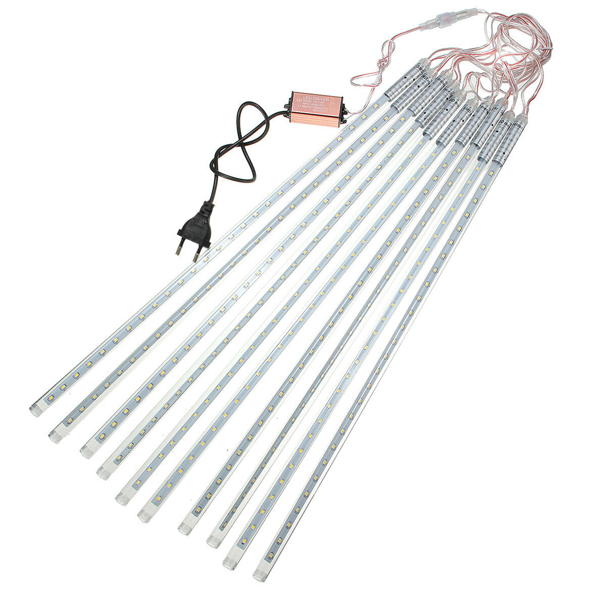 50cm 10Tubes 540LED Meteor Shower Rain Light Christmas Xmas Tree Decor with Driver EU Plug