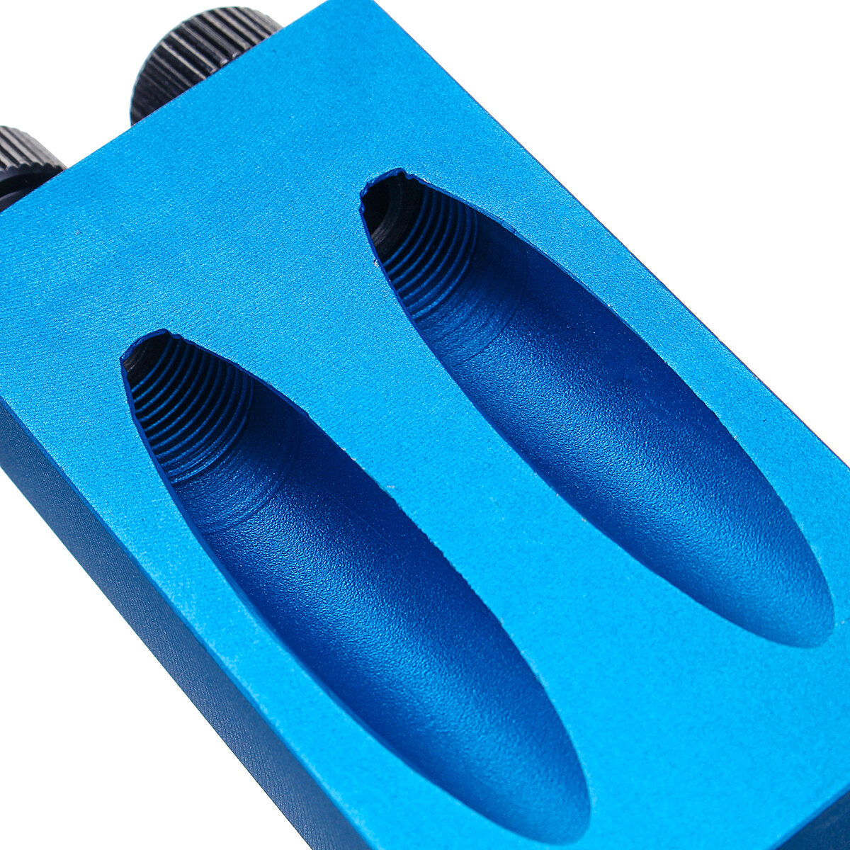 Aluminum Alloy Drill Guide Set with 15° Angle, 6/8/10mm Bits for Woodworking - Adjustable Hole Locator, Blue/Black