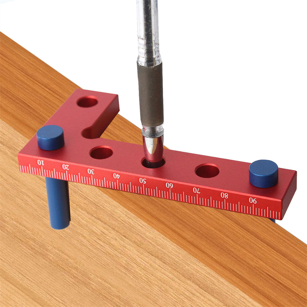 Small Square Center Finder Tool - Durable Aluminum Alloy, 90-Degree Marking, Compact, Metric/Imperial, 50x100mm