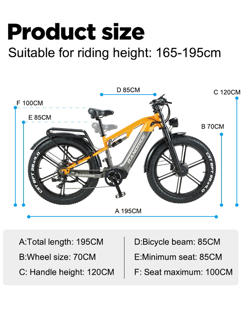 48V 20Ah 2*1000W Recommended Top Speed 25KM/H 26*4.0 Inch Electric Bike 40-90KM Max Range Max Load 200KG