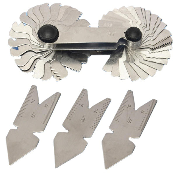4Pcs Screw Thread Pitch Cutting Gauge Tool Set Centre Gage 55&60 Inch&Metric