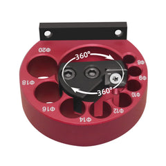 Dowel Maker Jig Kit - Multifunctional Tool with 8 Hole Sizes (8-20mm), Durable CNC Aluminum, Precision Carbide Blades, Red