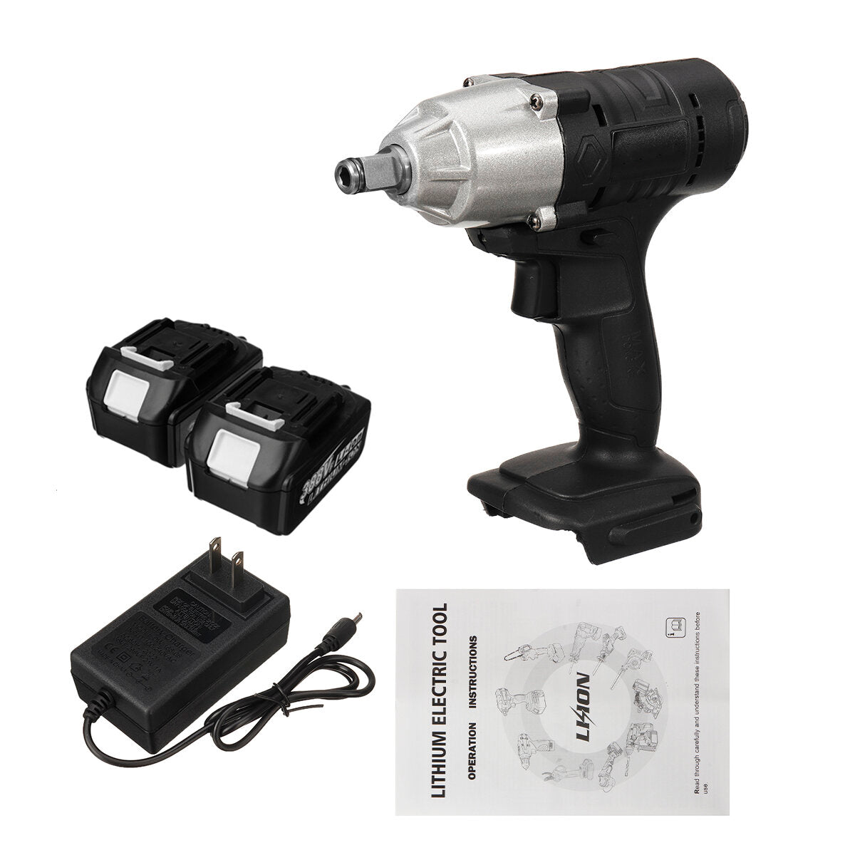 588N.M 1/2" LED Cordless Electric Impact Wrench Drivers Tool W/ None/1/2 Battery Also For Makita 18V Battery