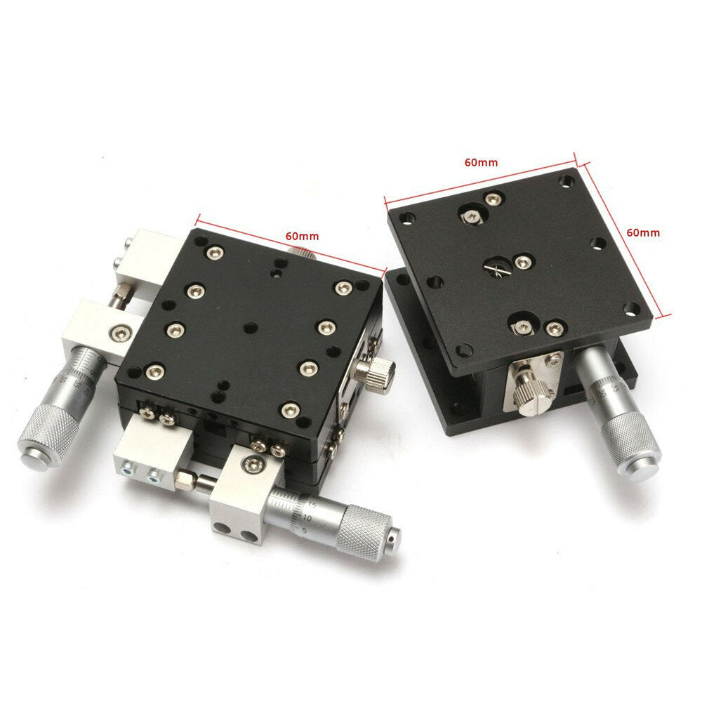 60x60mm XYZ 3-Axis Linear Stage Adjustable Manual Displacement Platform Sliding Table