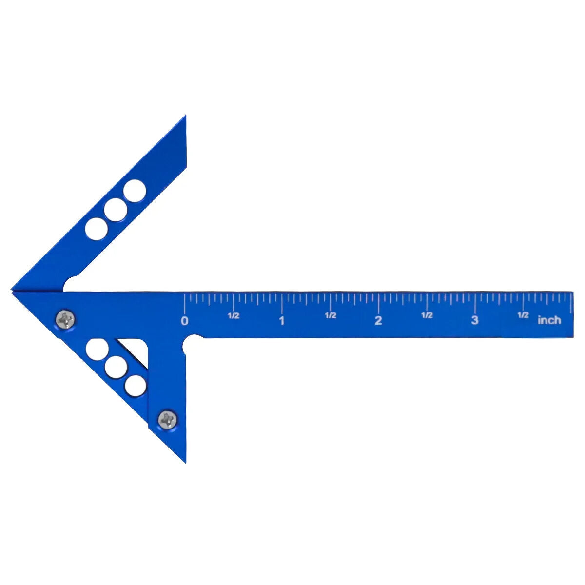 Blue Aluminum Alloy Center Finder Tool - 45/90 Degree Right Angle Gauge for Precise Measurements (Metric/Inch)