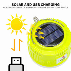 USB Solar LED Camping Light Charger Phone Recharchable Emergency Light Bulbs Outdoor Portable Lanterns Work Tent Lights For BBQ