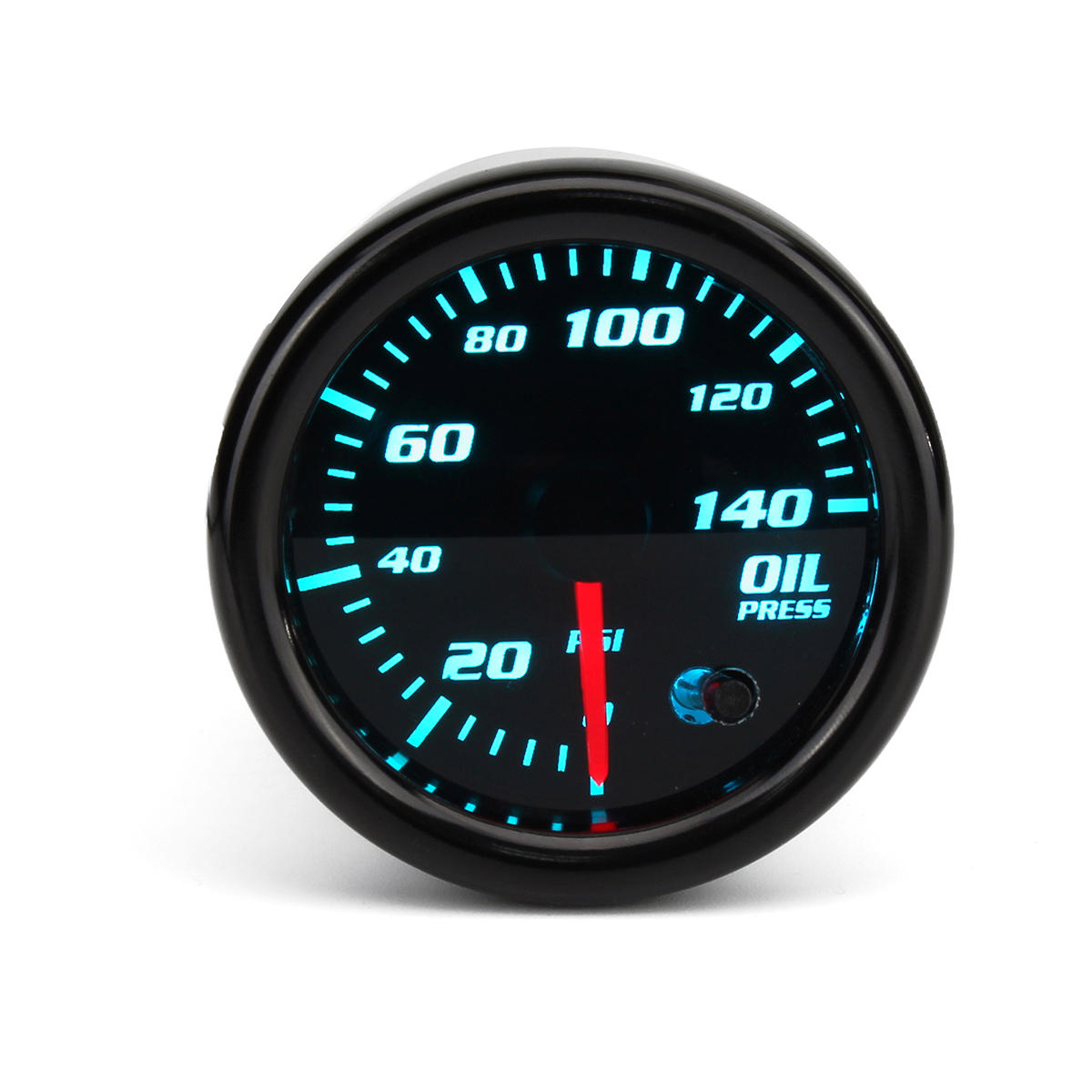 Universal 12V Oil Pressure Gauge Meter W/Sensor 7 Color LED Tinted Face 2" 52mm