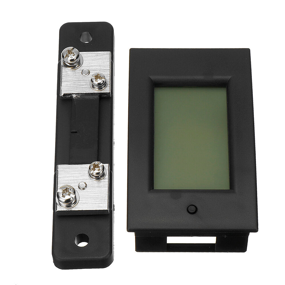 Voltmeter Ammeter 100V 50A Power Meter Electric Energy Meter Voltage Alarm with Shunt LCD Display Screen Circuit Monitor