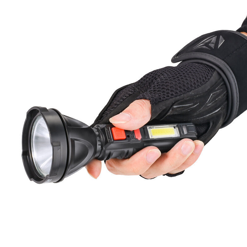 2000lm Long Shoot Strong OSL Flashlight with Rechargeable COB Sidelight USB