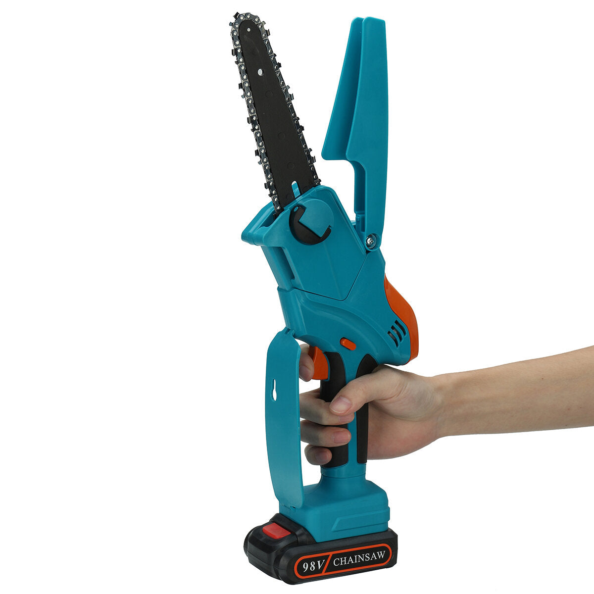 98VF 6 Inch Portable Electric Saw Pruning Chain Saw Rechargeable Woodworking Power Tools Wood Cutter