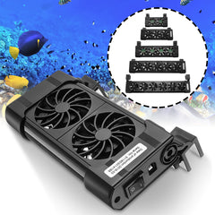2/3/4/5/6 Head Aquarium Cooling Fan Adjustable Submersible Cooler Fast Cooling Low Noise Angle Adjustable with Safety Net
