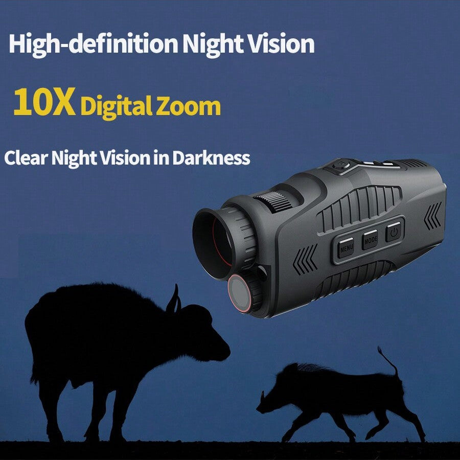 5x Digital Zoom Monocular Night Vision Device, Infrared Telescope for Day & Night Use, 300m Range, Compact & Lightweight