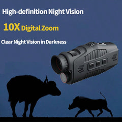 5x Digital Zoom Monocular Night Vision Device, Infrared Telescope for Day & Night Use, 300m Range, Compact & Lightweight