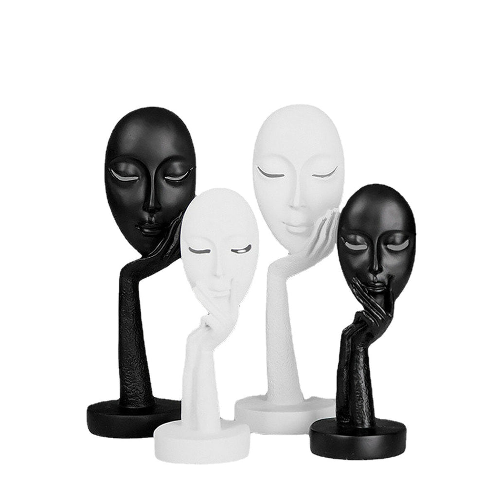 Nordic Sandstone Mask Abstract Handicraft Face Mask Environmental Protection Sanitation Statue Sculpture Artwork