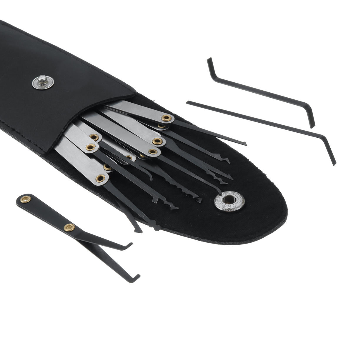 17Pcs Unlocking Lock Picks Tools Set Key Extractor Transparent Practice Padlocks